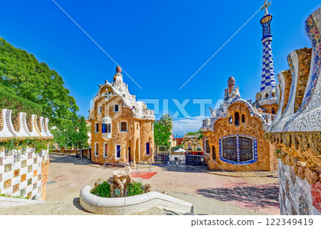 Barcelona. Gorgeous and amazing Park Guel . 122349419