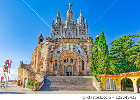 Area Mount Tibidabo, where the Sagrat Cor church is located. Barcelona. 122349422