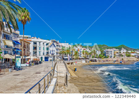 Seafront of Sitges,a beautiful town near Barcelona. 122349440