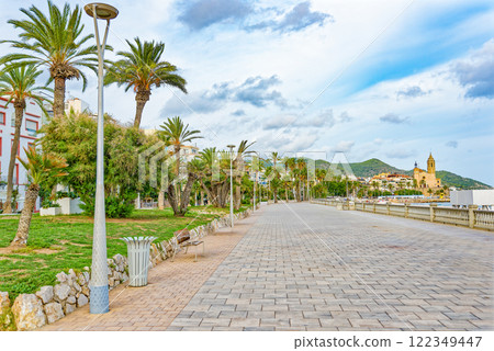 Seafront of Sitges,a beautiful town near Barcelona. 122349447