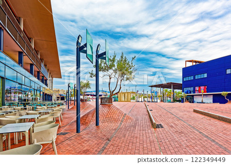 Barcelona. Seaport and Mall parking at the pier. Barcelona. Seaport and Mall parking at the pier. 122349449