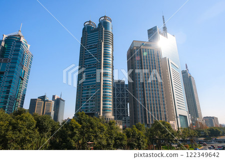 Skyscrapers in Lujiazui, Pudong New Area, Shanghai, China 122349642