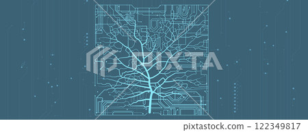 Tree of innovation merging nature and circuit boards Tree of innovation merging nature and circuit boards 122349817