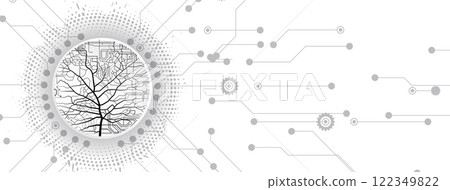 Tree of innovation merging nature and circuit boards 122349822
