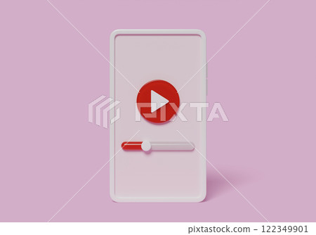 video play in mobile phone 3D graphic 122349901