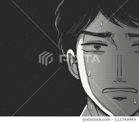 遭受恐懼、緊張、焦慮創傷的年輕人的卡通插圖橫幅 122349949