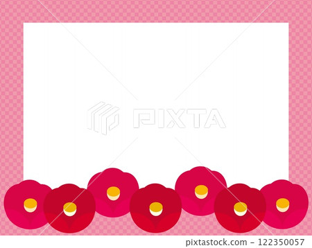 Camellia flower frame white space lattice pattern Camellia flower frame white space lattice pattern 122350057