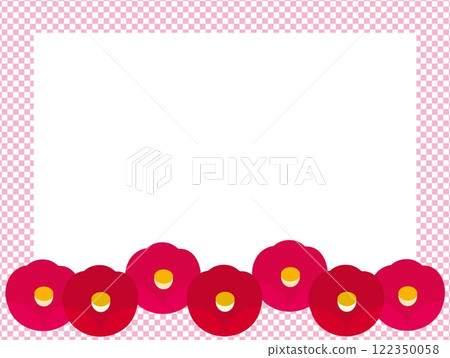 Camellia flower frame white space lattice pattern Camellia flower frame white space lattice pattern 122350058