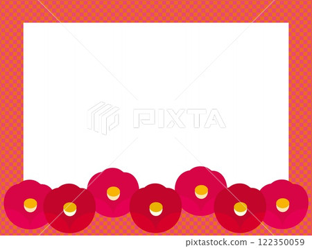 Camellia flower frame white space lattice pattern Camellia flower frame white space lattice pattern 122350059
