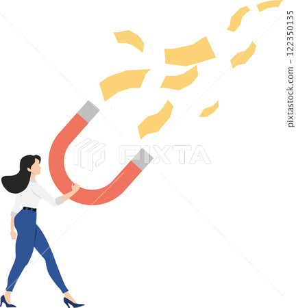 一個女商人賺錢的插圖 122350135