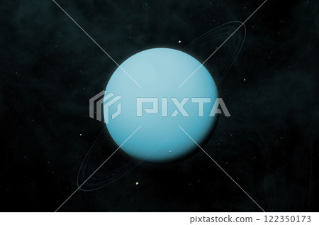 Planet Uranus and nebula. 122350173