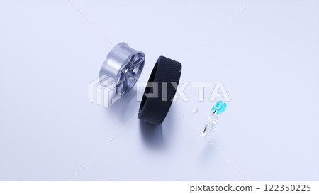 Assembling the wheel. Computer generated 122350225