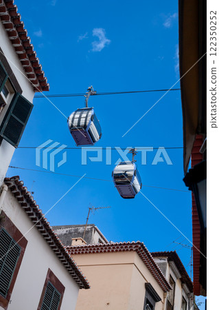 Funicular above the houses, Funchal, Madeira 122350252
