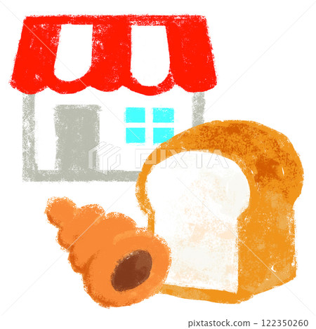 Crayon touch illustration bakery Crayon touch illustration bakery 122350260