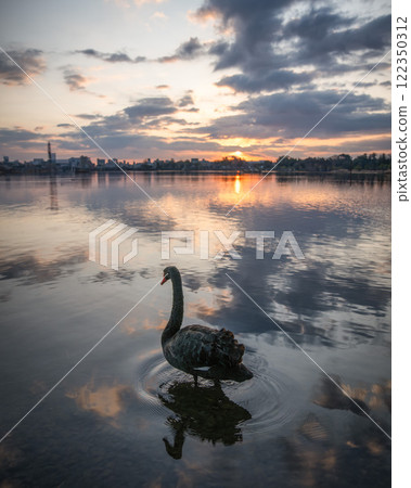 日出時仙場湖的倒影 122350312