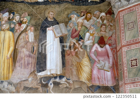 Saints Peter the Martyr and Thomas Aquinas Refute the Heretics, Santa Maria Novella Principal Dominican church in Florence, Italy Saints Peter the Martyr and Thomas Aquinas Refute the Heretics, Santa Maria Novella Principal Dominican church in Florence, Italy 122350511