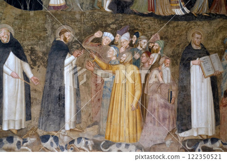Saints Peter the Martyr and Thomas Aquinas Refute the Heretics, Santa Maria Novella Principal Dominican church in Florence, Italy Saints Peter the Martyr and Thomas Aquinas Refute the Heretics, Santa Maria Novella Principal Dominican church in Florence, Italy 122350521