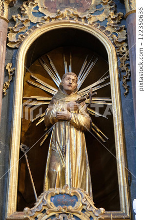 Saint Francis of Assisi statue at the altar in the church of Saint Catherine of Alexandria in Krapina, Croatia 122350636
