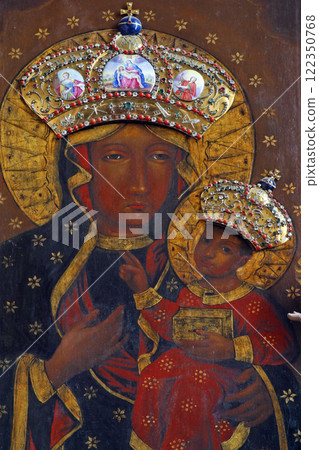 Our Lady of Czestochowa altarpiece in the church of Immaculate Conception in Lepoglava, Croatia Our Lady of Czestochowa altarpiece in the church of Immaculate Conception in Lepoglava, Croatia 122350768