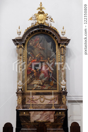 Martyrdom of St. Killian and his Companions, Side altar in the Neumunster Collegiate Church in Wurzburg, Germany 122350809