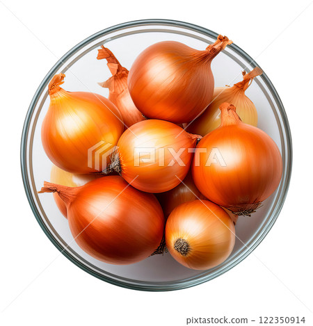 A lot of onions on a plate 122350914