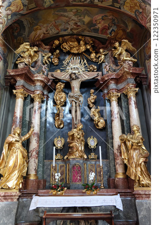Altar of the Holy Cross, Barmherzigenkirche church in Graz, Styria, Austria 122350971