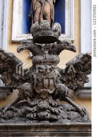 Imperial eagle emblem in Graz, Styria, Austria 122350982