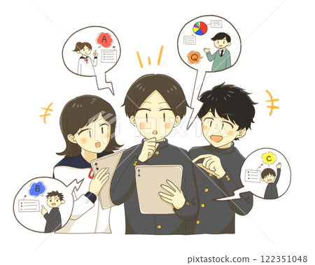 學生使用平板電腦上課 學生使用平板電腦上課 122351048