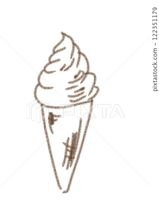 Rough illustration of soft serve ice cream 122351179