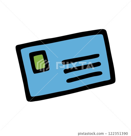 Doodle letter envelope icon hand drawn with black line, freehand style and color 122351390