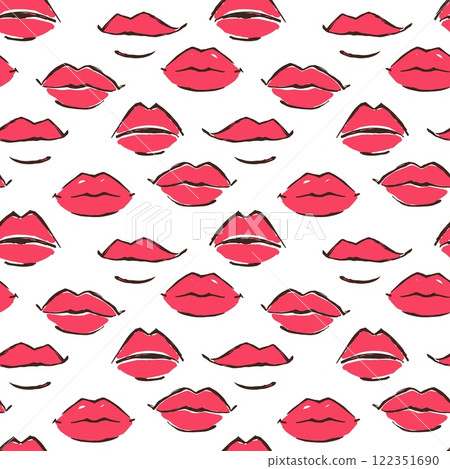 Seamless red leaps pattern hand painted with ink brush Seamless red leaps pattern hand painted with ink brush 122351690