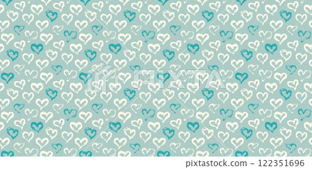 Seamless heart pattern. Hand painted ink brush Seamless heart pattern. Hand painted ink brush 122351696