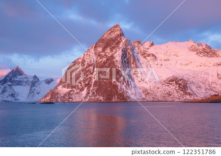 Norway. Landscape during sunrise. Nature in fjords. Panoramic view. Scandinavia. 122351786
