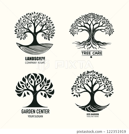 Tree Logo Set vector 122351919