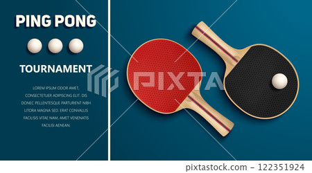 rackets and balls for ping-pong. 122351924