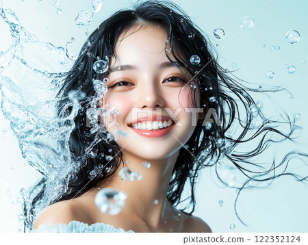 Image of splashes and a woman 122352124