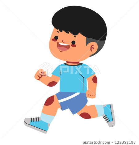 Boy running on school sport day 122352195