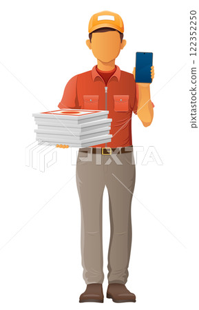 delivery young man courier service vector illustration delivery young man courier service vector illustration 122352250