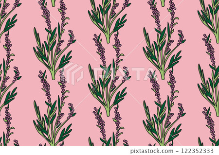 Botanical branches with leaves and berries abstract seamless pattern vector illustration. Repeating tree plant print in pink colors background. Graphic design for Wallpaper Print Cover Textile Card Botanical branches with leaves and berries abstract seamless pattern vector illustration. Repeating tree plant print in pink colors background. Graphic design for Wallpaper Print Cover Textile Card 122352333