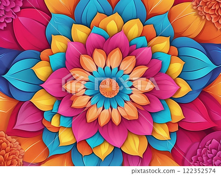 Colorful floral background painting 122352574