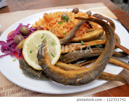Portuguese local dish: fried eel 122352742
