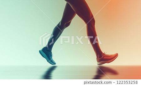 鍛鍊者腳的輪廓 122353258