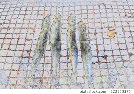 CG image illustration barbecue grilled shishamo 2 122353375