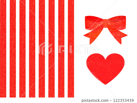 Red ribbon and heart parts 122353439