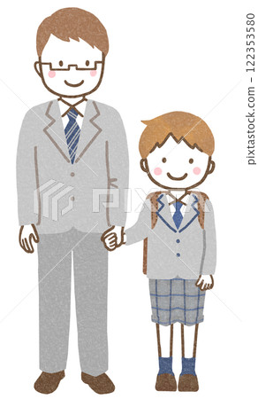 Parents and children attending the entrance ceremony 122353580