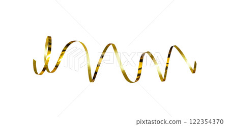 Golden twisted ribbon for holiday decorations isolated Golden twisted ribbon for holiday decorations isolated 122354370