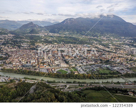Trento Aerial View from Sardagna cable car Trento Aerial View from Sardagna cable car 122354389