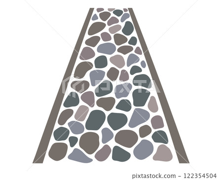 Cobblestone road, stone texture. Vector sidewalk, old garden path Cobblestone road, stone texture. Vector sidewalk, old garden path 122354504