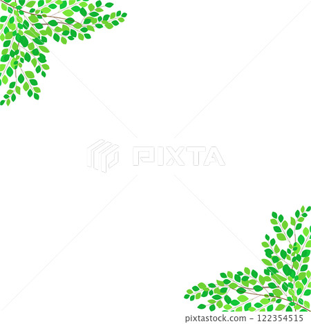 新鮮綠葉框架材料斯堪的納維亞風格插畫 新鮮綠葉框架材料斯堪的納維亞風格插畫 122354515