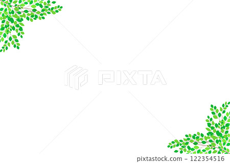 Cute fresh green leaf frame background illustration corner Cute fresh green leaf frame background illustration corner 122354516